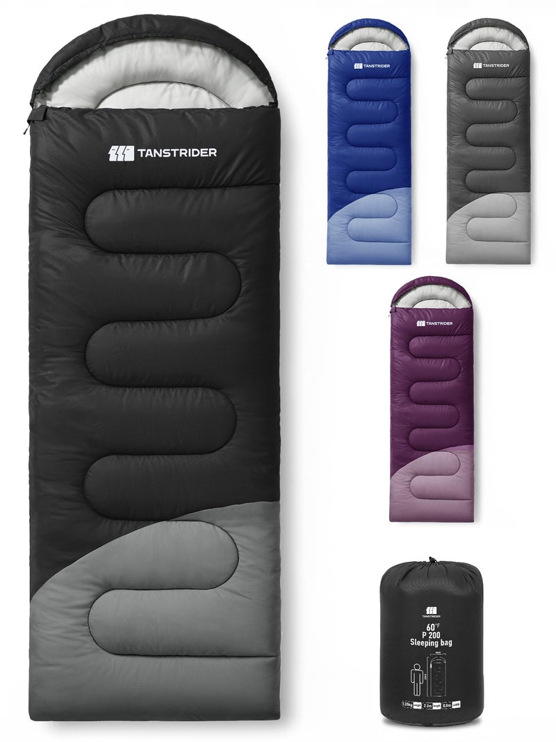 TANSTRIDER Sleeping Bags for Adults Warm Weather3lb Backpacking Compact Lightweight Camping Sleeping Bag with Compression Sack for KidsCamping Essentials Gear for HikingTravelClimbOutdoor Indoor - Image 2