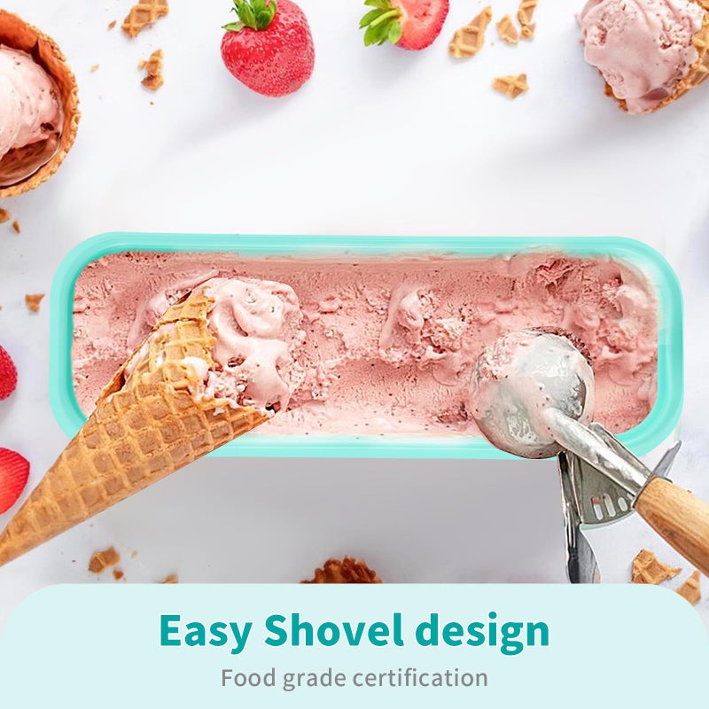 Boxdljh Ice Cream Containers Set of 2, 1.5 Quart Ice Cream Tub, Reusable Homemade Ice Cream Tubs with Stackable Freezer Storage Container for Yogurt, Sorbet, Gelato - Image 3