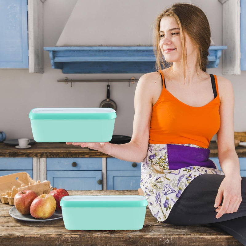 Boxdljh Ice Cream Containers Set of 2, 1.5 Quart Ice Cream Tub, Reusable Homemade Ice Cream Tubs with Stackable Freezer Storage Container for Yogurt, Sorbet, Gelato - Image 4