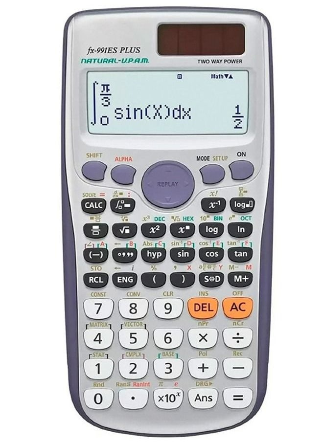 99LAB FX-991ES Plus Dot Matrix Scientific Calculator Silver  - Image 1