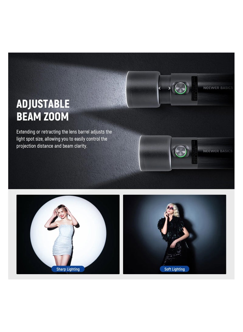 Neewer Basics FL10 10W LED Photography Flashlight | Compact Handheld Fill Light for Studio & Outdoor Shooting silver - Image 4
