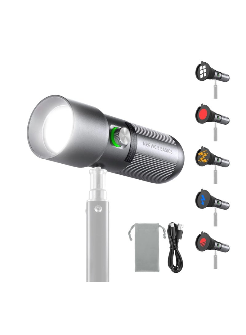 Neewer Basics FL10 10W LED Photography Flashlight | Compact Handheld Fill Light for Studio & Outdoor Shooting silver - Image 1