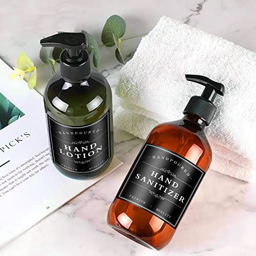 TESWEY White Waterproof Soap Labels for Plastic/Glass Bottles, Bathroom/Kitchen Hand Soap Dispenser Label Stickers, Removable Cleaning Bottle Labels for Soap, Lotion, Shampoo Conditioner, 12Pack (Black) - Image 4
