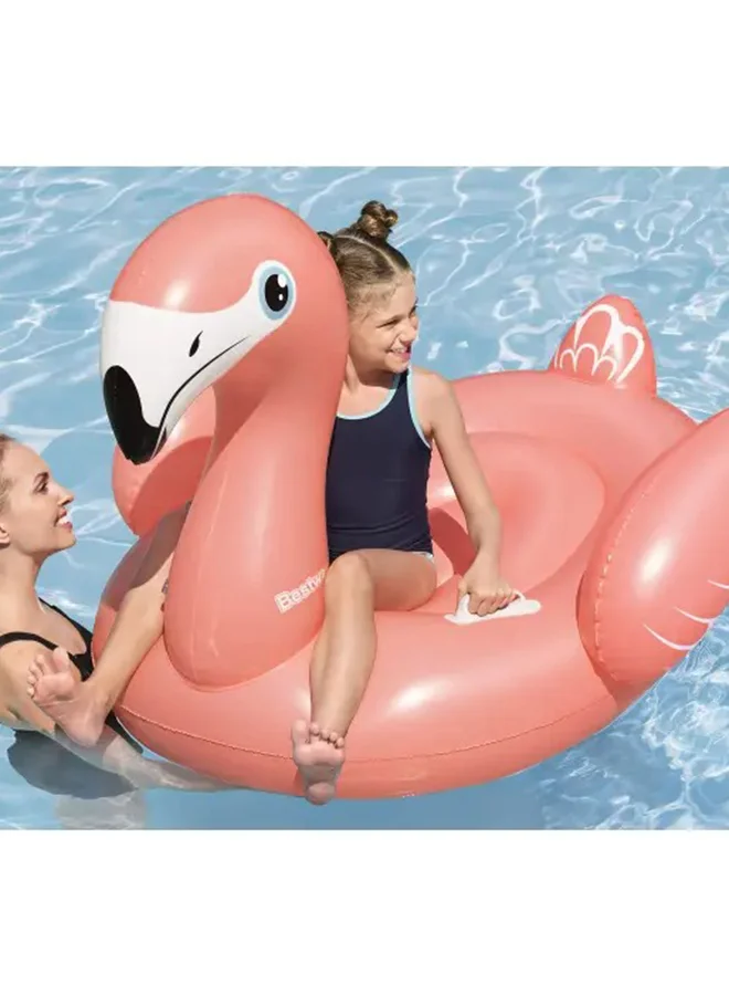 Bestway Bestway, Inflatable Fancy Flamingo Ride-On Pool Float Kids Flamingo Float Water Toy with Handles Durable Summer Pool Beach Ride Float with Repair Patch, 54x42 Inch