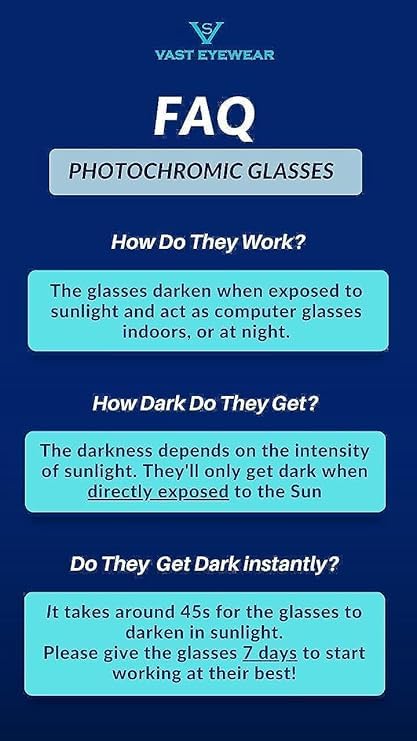 Vast® 24 By 7 Glasses for Men & Women – Photochromic Sunglasses with UV Protection | Stylish Transparent Goggles for Driving, Biking & Sports | Non-Polarized Cooling Glasses - Image 4