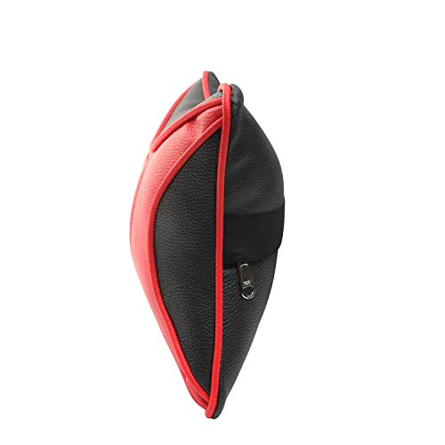 Auto Hub Car Neck Rest Pillow for All Cars - PU Leather, Pack of 2 (Eye Black, Red) - Image 5