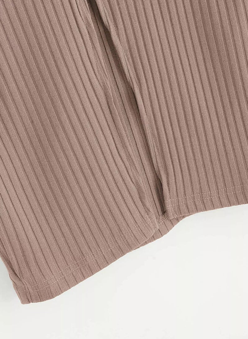 Split Back Ribbed Knit Skirt  - Image 3