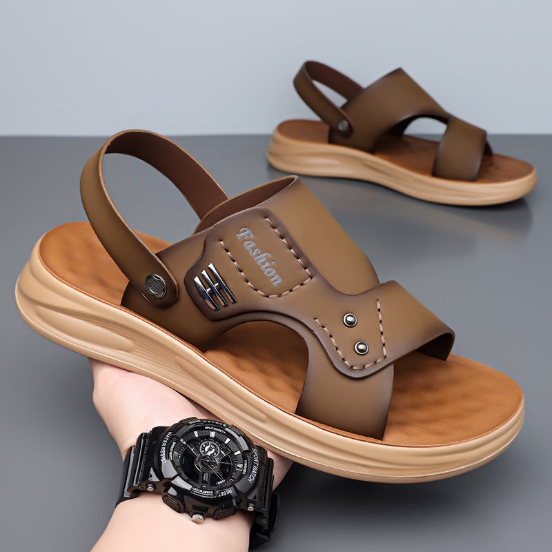 Men'S Thick-Soled Sandals Summer Soft-Soled Beach Shoes Casual Dual-Purpose Sandals And Slippers Beach Shoes Sandals And Slippers - Image 3