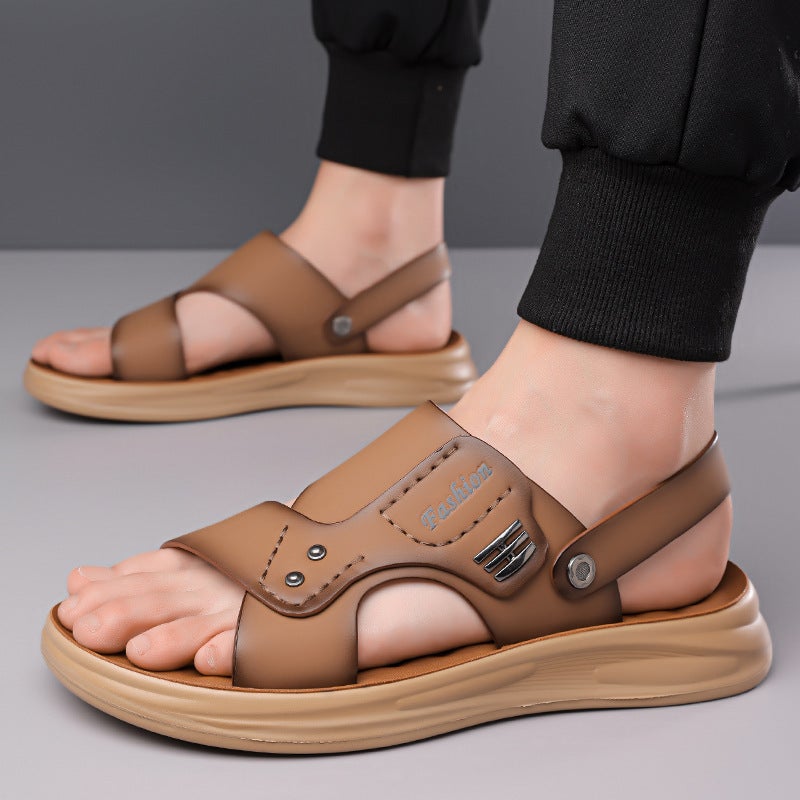 Men'S Thick-Soled Sandals Summer Soft-Soled Beach Shoes Casual Dual-Purpose Sandals And Slippers Beach Shoes Sandals And Slippers - Image 5