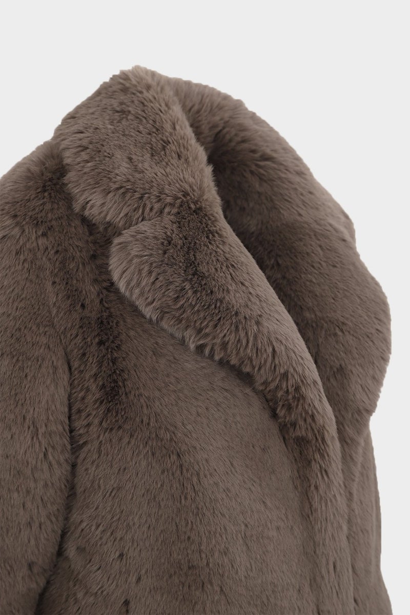 Açelya Okcu Açelyaokcu Long Haired Women's Rex Fur Coat  - Image 3