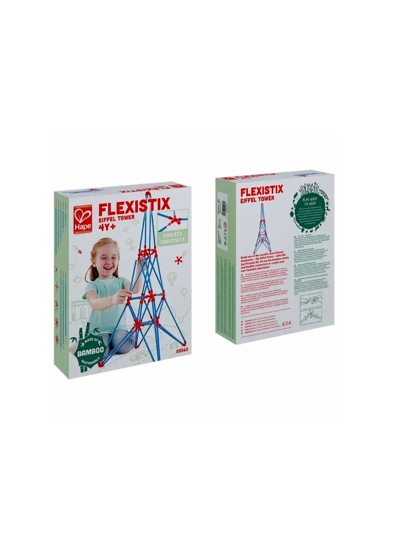 Hape Hape Flexistix Bamboo Eiffel Tower Construction Kit – 62 Pieces | Build the Eiffel Tower or Create Your Own Structures | Eco-Friendly Bamboo STEM Toy for Ages 4+