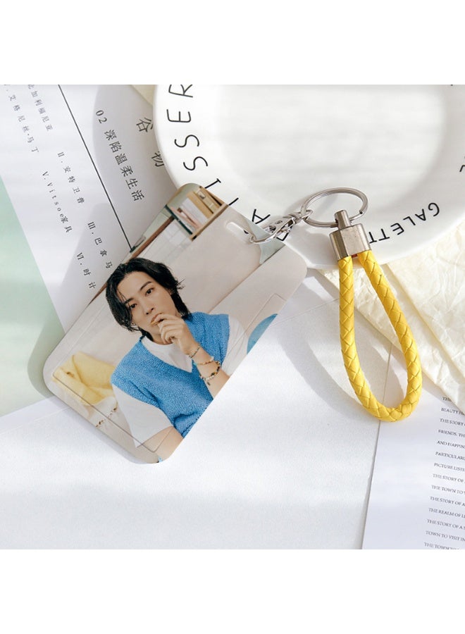 NIBEMINENT 1 - Piece GOT7 Kpop Photo Card Holder Pendant Key Chain ID Badge Holder ID Card Holder Photo Card Protector for School ID Office ID Access Card for Women Girls