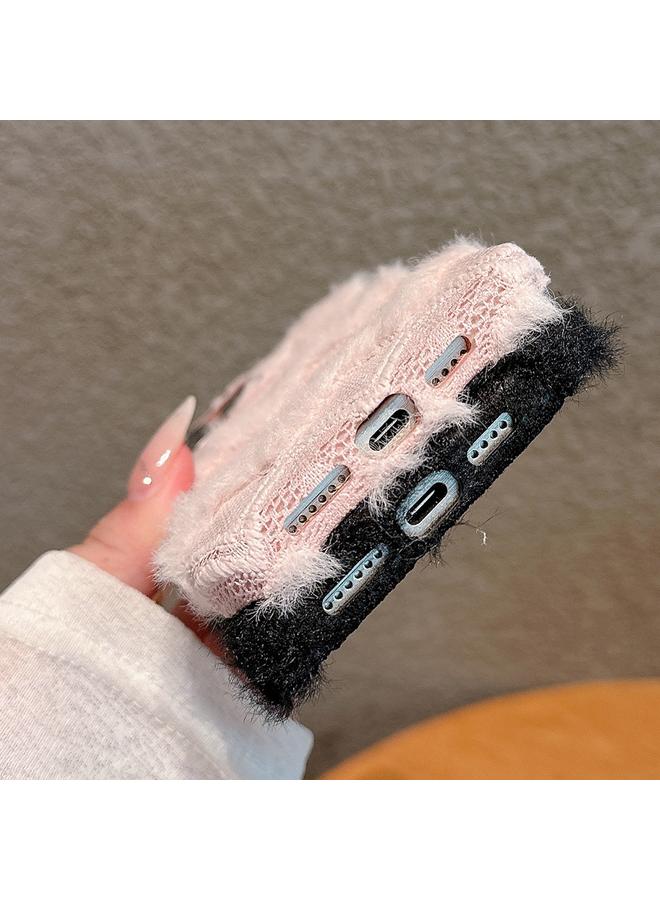 S-TOP Case For iPhone 15 Lace Striped Plush TPU Phone Case - Image 5