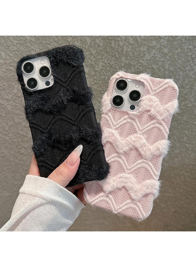 S-TOP Case For iPhone 15 Lace Striped Plush TPU Phone Case - Image 2