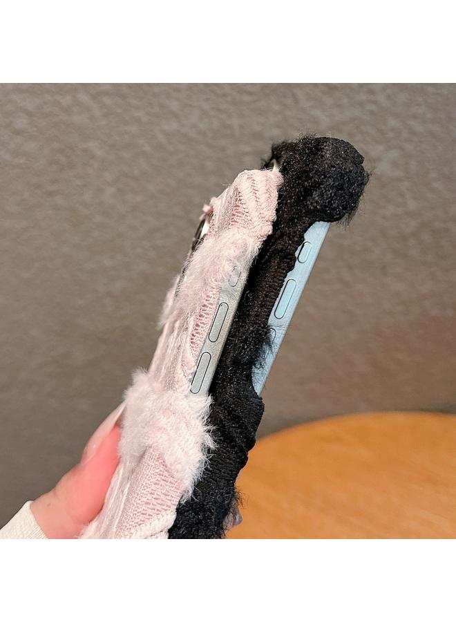 S-TOP Case For iPhone 15 Lace Striped Plush TPU Phone Case - Image 4