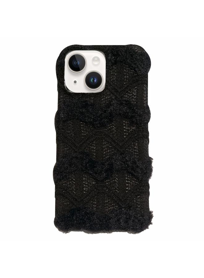 S-TOP Case For iPhone 15 Lace Striped Plush TPU Phone Case - Image 1