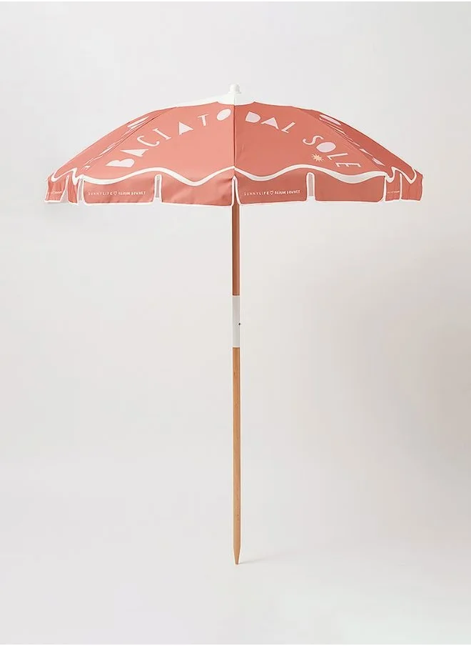 SUNNY LIFE Round Beach Umbrella – Portable Outdoor Sun Shade | Summer Shade Umbrella with UV Protection for Beach, Garden & Travel