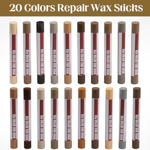 Uxney Wood Filler Sticks，20 Colors Wood Repair Wax Crayons Furniture Markers Touch up for Repairing Scratches, Scuffs, Cracks, Dings and Holes in Wood Floors, Cabinets, Furniture (Technicolor Series) - Image 3