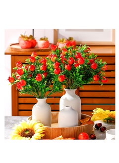 KASTWAVE 5Pcs Orange Pomegranate Decor Artificial Pomegranate Branches Autumn Decor Simulation Pomegranate for Kitchen Table Centerpieces Table Party Farmhouse Garden Indoor Props(12.6 x 7.1in)  - Image 2