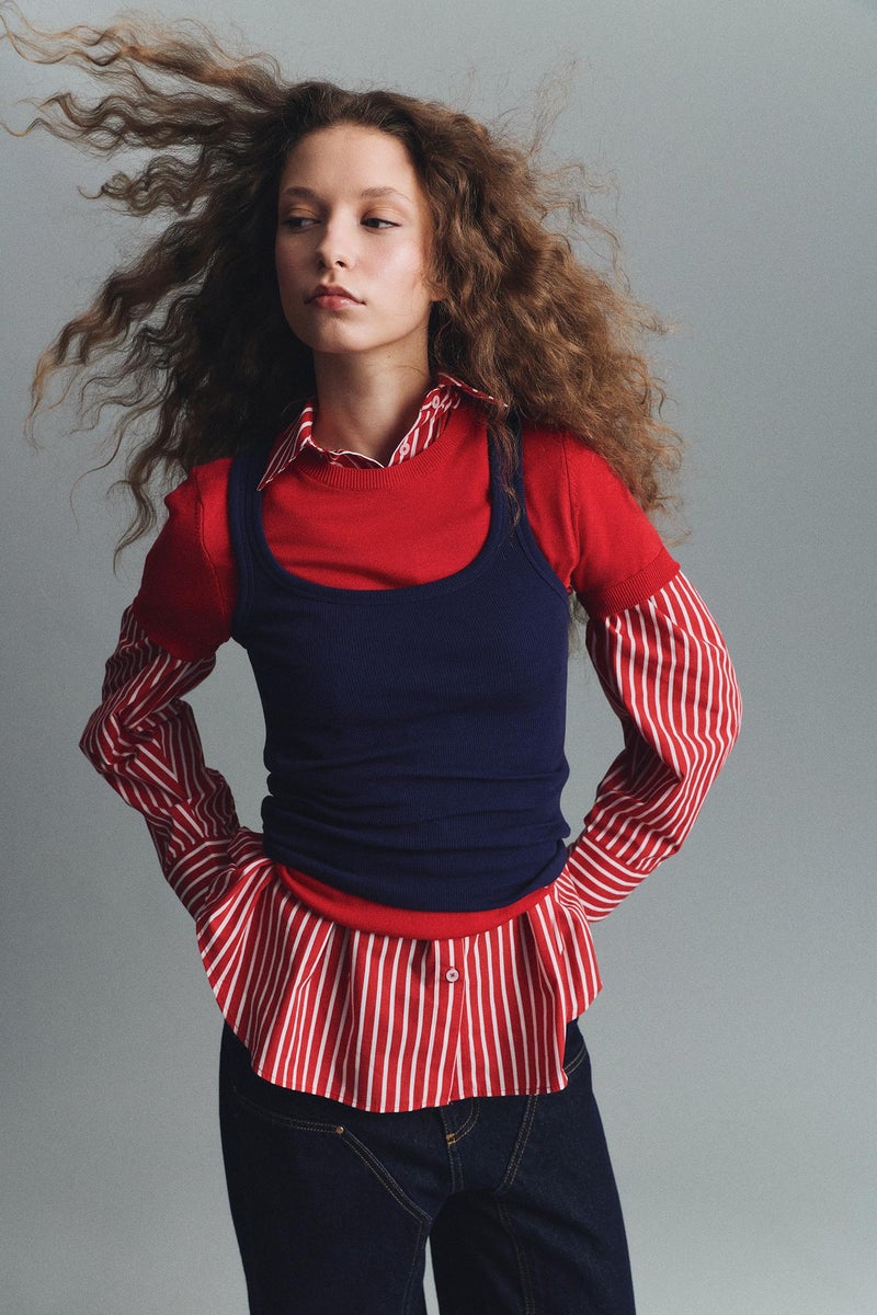 ديفاكتو تانك توب بيزك سادة مضلع سليم فيت بياقة مدورة - Image 3