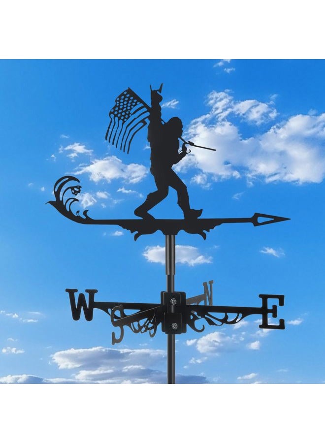 VZVXCC Metal Bigfoot Weathervanes, Black Metal Wind Direction Garden Decoration for Garden Farmhouse Chicken Coop Shed Outdoor Wind Measuring Tool Wind Direction Indicator - Image 1