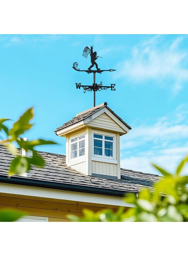 VZVXCC Metal Bigfoot Weathervanes, Black Metal Wind Direction Garden Decoration for Garden Farmhouse Chicken Coop Shed Outdoor Wind Measuring Tool Wind Direction Indicator - Image 4