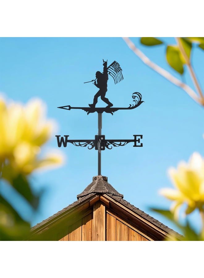 VZVXCC Metal Bigfoot Weathervanes, Black Metal Wind Direction Garden Decoration for Garden Farmhouse Chicken Coop Shed Outdoor Wind Measuring Tool Wind Direction Indicator - Image 2