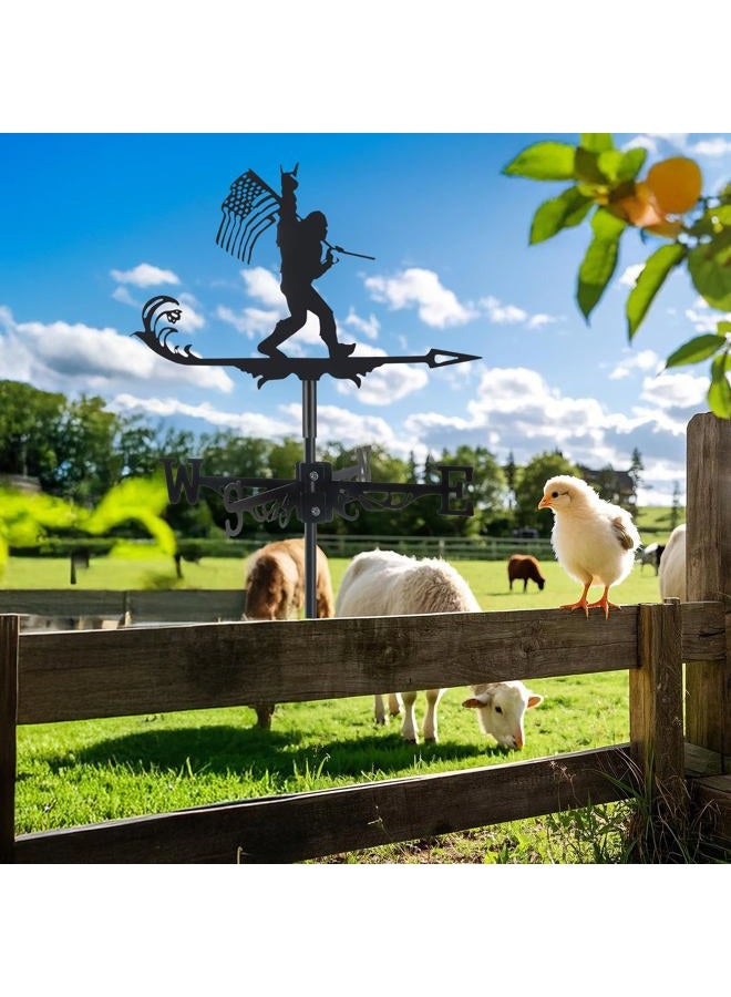 VZVXCC Metal Bigfoot Weathervanes, Black Metal Wind Direction Garden Decoration for Garden Farmhouse Chicken Coop Shed Outdoor Wind Measuring Tool Wind Direction Indicator - Image 5