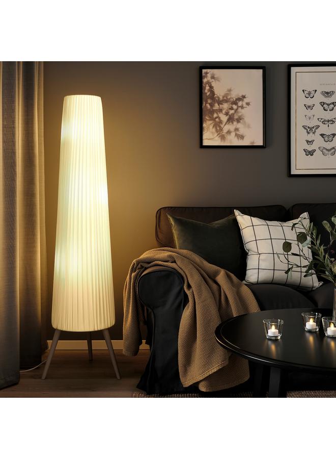 زبون مصباح أرضي، خشب الزان/أبيض - Image 3