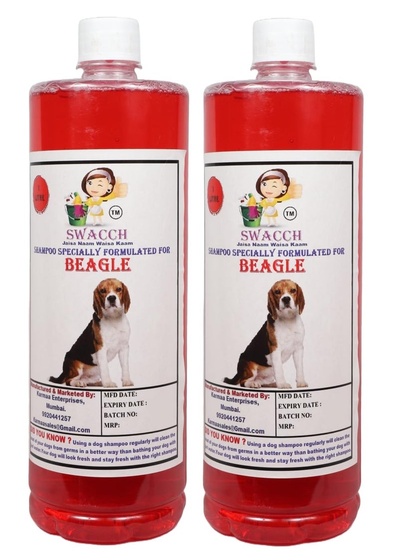 swacch Shampoo | Puppy Safe Shampoo | PH Balanced | Ditch to Itch for Beagle Dog Shampoo 2 Litre (Strawberry) + Spike Ball Chew Toy Combo Pack - Image 2