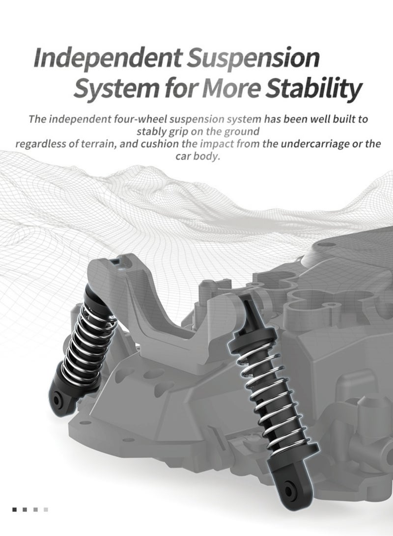 Harvestoy 1:14 Scale Remote Control Car High Speed Toy Car, All Terrain RC Truck with Headlights, Off Road Electric Racing Car Toys for Boys Girls Kids - Image 4