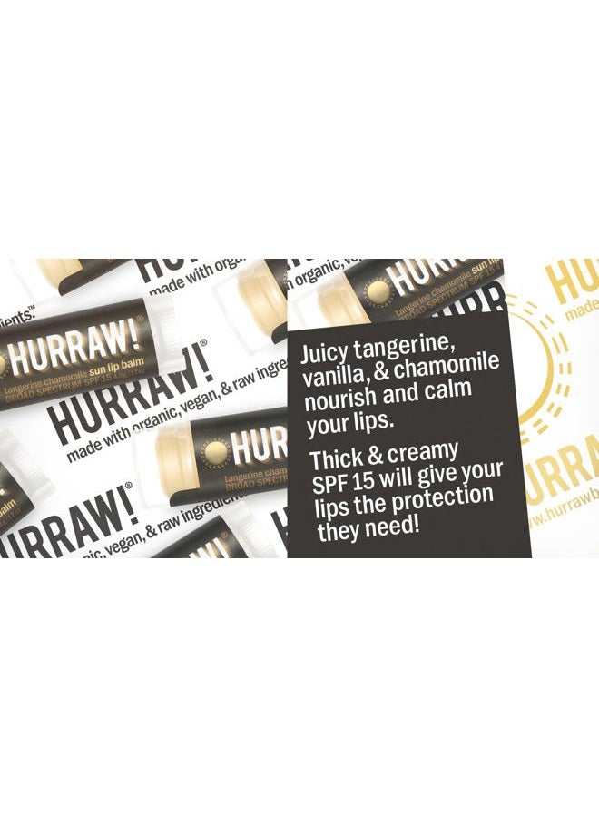 Hurraw! Sun Lip Balm (Zinc Oxide Protection, Broad Spectrum SPF 15, Tangerine, Chamomile), 3 Pack: Organic, Certified Vegan, Gluten Free. Non-GMO, All-Natural. Bee, Shea, Soy & Palm Free. Made in USA - Image 4