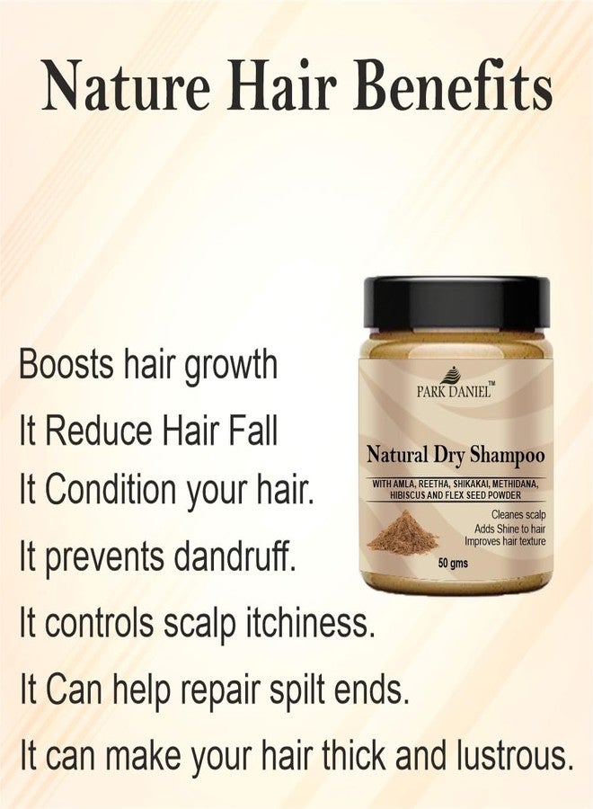 PARK DANIEL Natural Hair Shampoo Powder 6 in 1 (50g) | With Amla, Reetha, Shikakai, Methi, Hibiscus & Flax Seed | Herbal Hair Cleanser for Hair Growth, Stronger Roots & Healthy Shine | Men & Women - Image 2