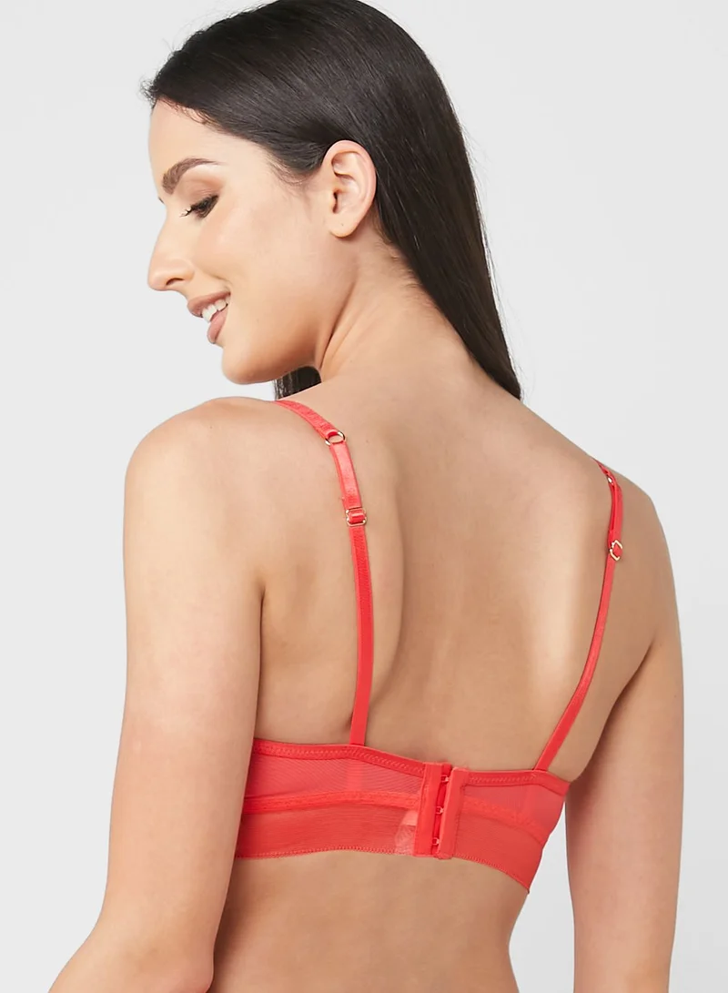 hunkemoller Lace Plunge Neck Bra