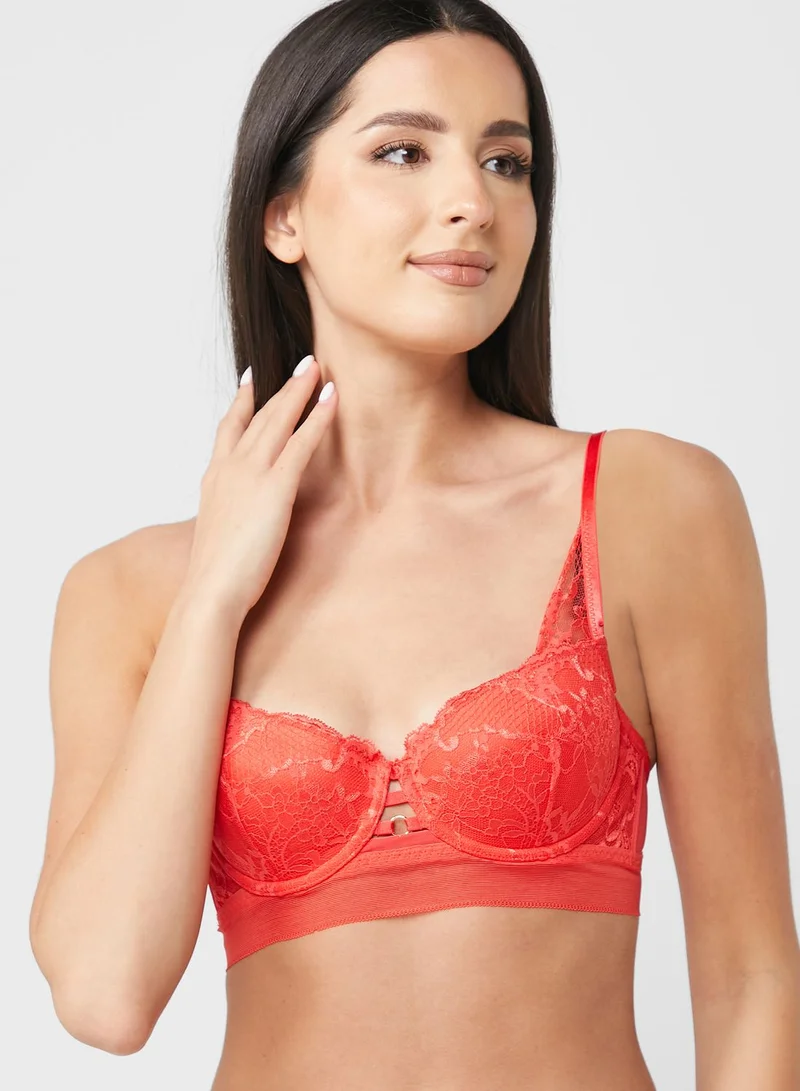 hunkemoller Lace Plunge Neck Bra