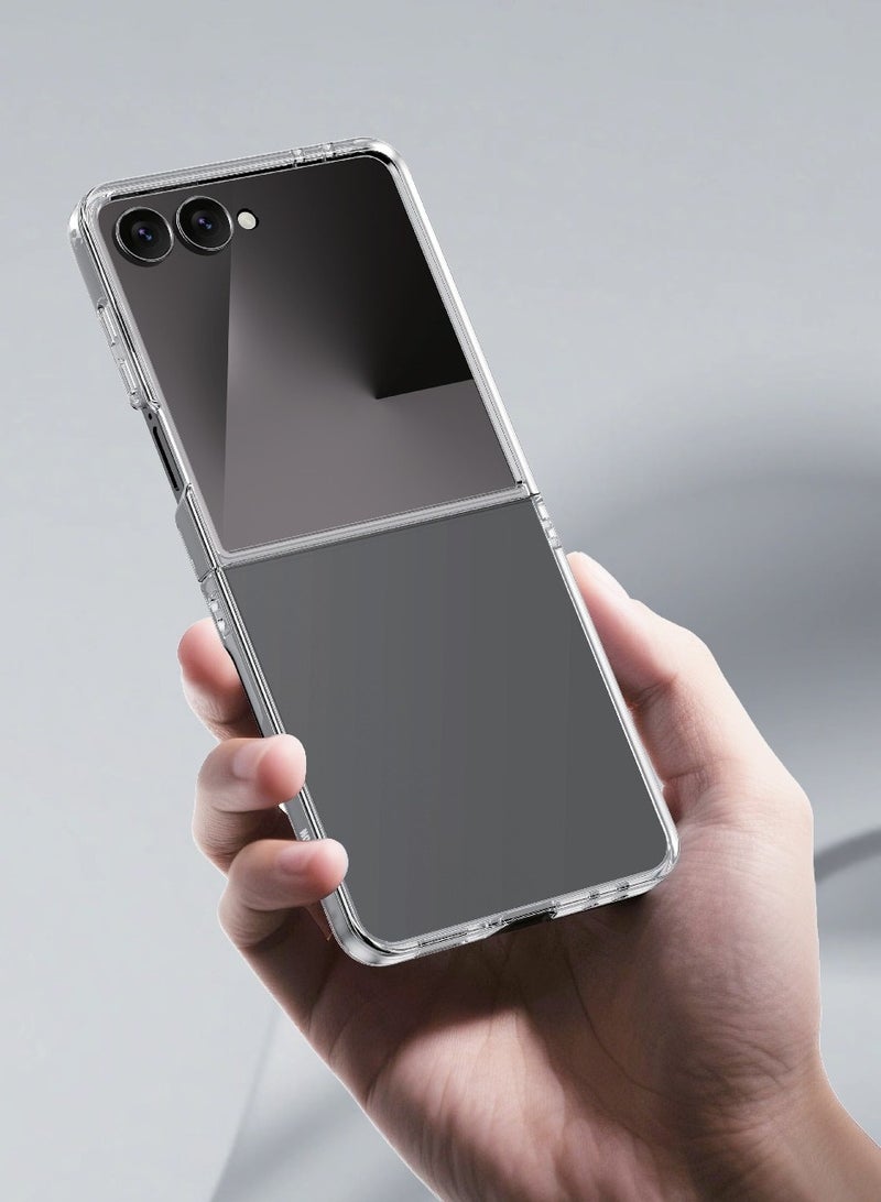 GREEN LION Delgado PC case for Z Flip 7 / Eco-Friendly Material / Anti Fingerprint / Daily Protection / Precise Cutouts / Anti Yellowing / Anti Scratch / HD Clarity / Slim Fit - Clear - Image 3