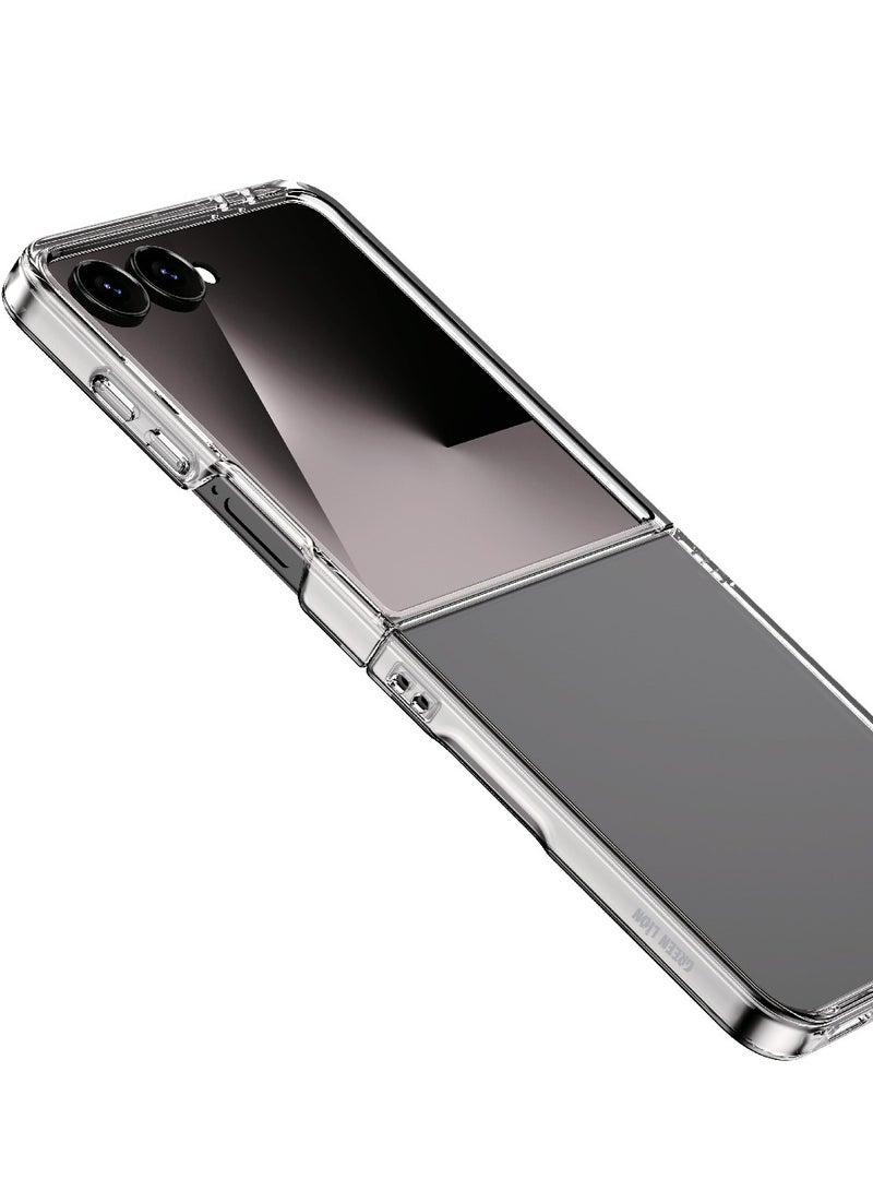 GREEN LION Delgado PC case for Z Flip 7 / Eco-Friendly Material / Anti Fingerprint / Daily Protection / Precise Cutouts / Anti Yellowing / Anti Scratch / HD Clarity / Slim Fit - Clear - Image 5