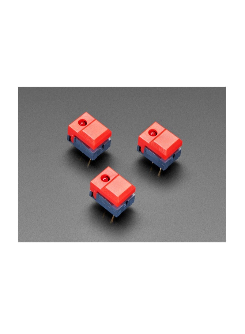 KNP KNP LED Push Button Switch in red with 8 pins is designed for applications that require clear visual indication and robust functionality Featuring a red LED that lights up when the switch is activated this switch is ideal for high visibility control panels and various electronic applications.  - Image 2