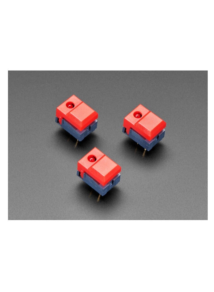 KNP KNP LED Push Button Switch in red with 8 pins is designed for applications that require clear visual indication and robust functionality Featuring a red LED that lights up when the switch is activated this switch is ideal for high visibility control panels and various electronic applications.  - Image 3