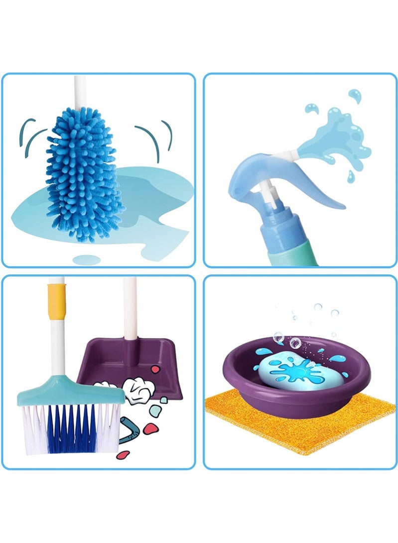 Topyich 22 PCS Kids Cleaning Set, Pretend Play Housekeeping Cart with Broom, Mop, Spray Bottle and More, Cleaning Supplies Toys for Baby Toddlers 1-3 Years Old - Image 4