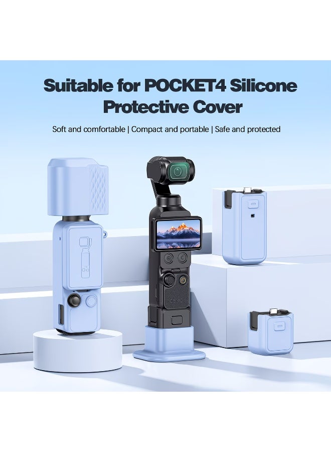 FUDIYA For DJI Osmo Pocket 4, soft silicone protective cover with scratch-resistant case for the camera, washable cover suitable for pocket camera accessory, protective cover compatible with DJI Osmo Pocket 4 (blue) - Image 1