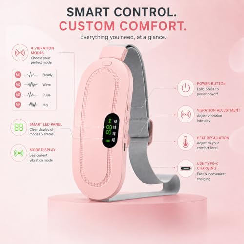 HUMAIZAR Period Cramp Relief Massager for Women – Portable Heating & Vibration Menstrual Pain Relief Device for Abdomen & Lower Back - Image 2