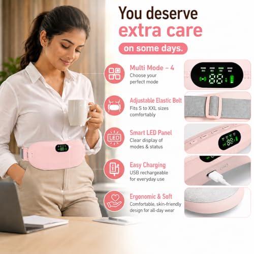 HUMAIZAR Period Cramp Relief Massager for Women – Portable Heating & Vibration Menstrual Pain Relief Device for Abdomen & Lower Back - Image 3