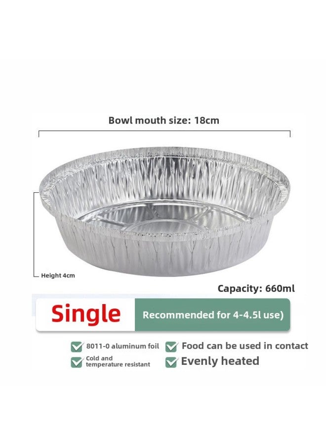 Special Paper For Air Fryer Thickened Round Deep Aluminum Baking Tray Tin Paper Tray Baking Aluminum Foil Paper For Household Use In Bulk Without Lid-Color:Silver White-Specifications: 7-inch Deep Aluminum Foil Plate 1 In Bulk - Image 1