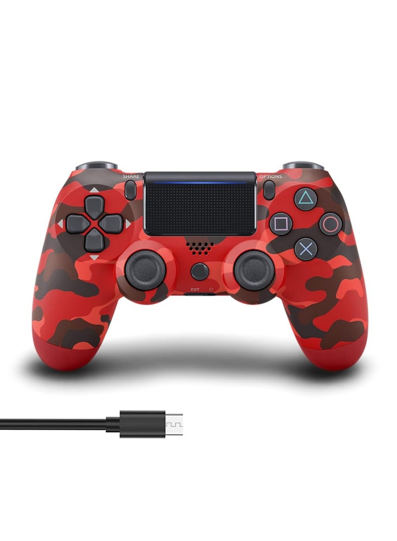Wireless Controller for PS4 Support Double Vibration 6-Axis Motion Sensor Sensitive Touch Pad Built-in Speaker & Stereo Headphone Jack Compatible with PS 4 (Red) - Image 1