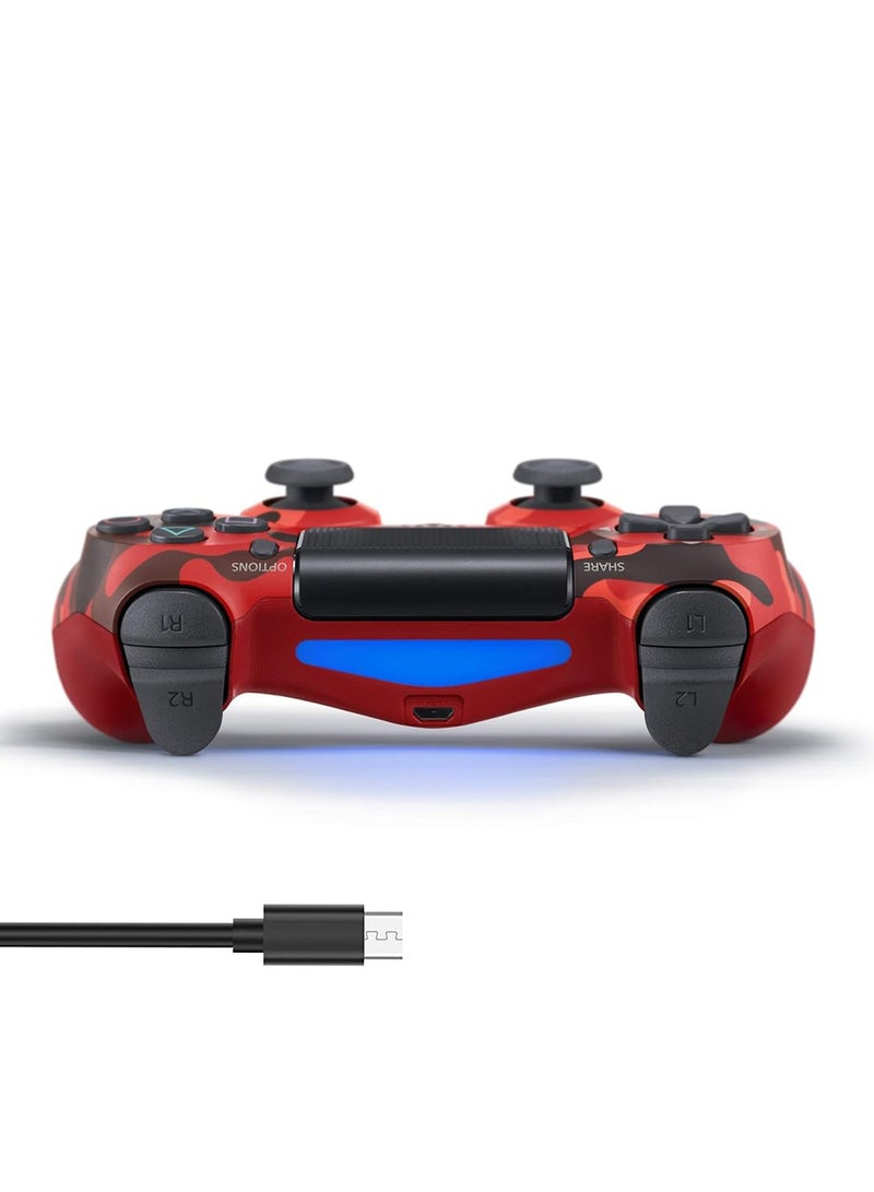 Wireless Controller for PS4 Support Double Vibration 6-Axis Motion Sensor Sensitive Touch Pad Built-in Speaker & Stereo Headphone Jack Compatible with PS 4 (Red) - Image 4