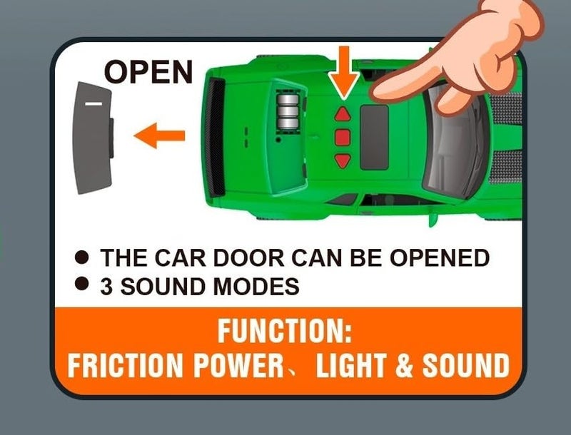 Jack Royal Friction-Powered Super Car Toy with Music & Door Open – Montessori Educational Transport Carrier Vehicle Toy for Boys & Girls, Fun Birthday Gift for Kids Ages 3+ - Image 3