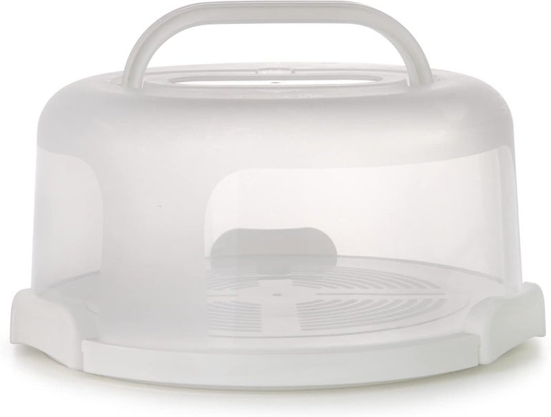 CLAPONE Cake Carrier with Lid and Handle Cake Boxes Cupcake Containers for 11 inch Cake with 2 Handles Cupcake Holder Cake Transport Container Cake Pie Muffin Pizza Cake Stand Cupcake BoxesWhite - Image 1