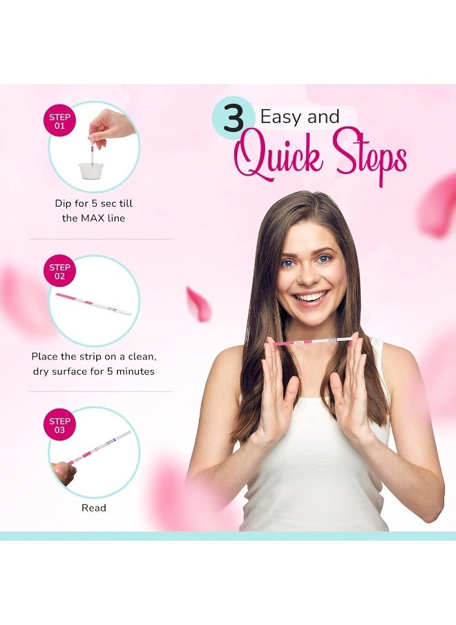 Clinical Guard Pregnancy Tests Strips - Sensitive & Accurate Measurement Within 5 mins - Early Detection Pregnancy Test Strip - Easy to Use for Home Tests - 100 HCG Test Strip Kit