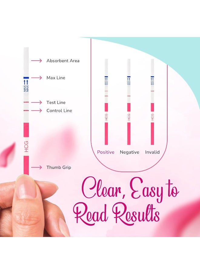 Clinical Guard Pregnancy Tests Strips - Sensitive & Accurate Measurement Within 5 mins - Early Detection Pregnancy Test Strip - Easy to Use for Home Tests - 100 HCG Test Strip Kit
